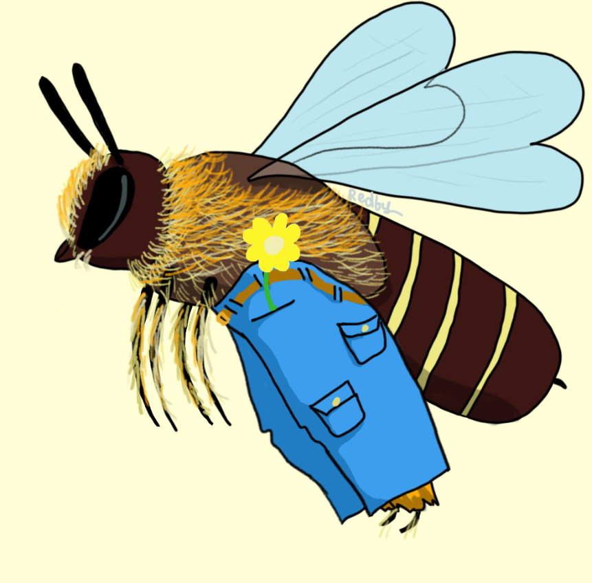 Redby___'s tweet photo. @apico_game I'm not sure if this counts as an own design as it's an existing species but there is not enough mining fuzzy bees in the game.
(Maybe it could wear pants as a disguise and be attracted by a better fitting pair lol)
If a bee wore pants how would it wear them
#APICOBee https://t.co/G4ItY5Nla3