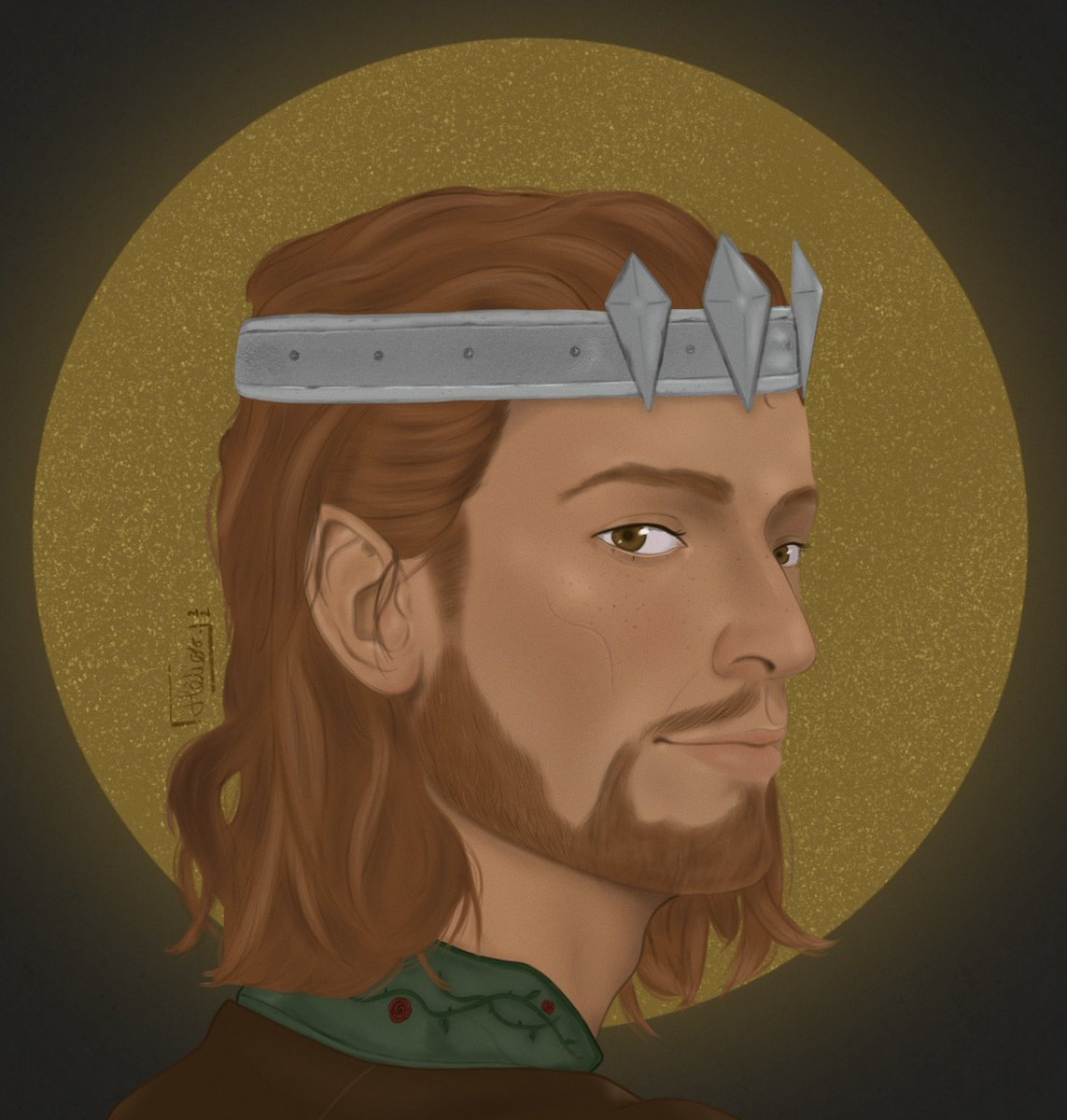 Close-up of my most recent artwork, the King of my heart, Alistair 🤭

#DragonAge #Fanart #myArt