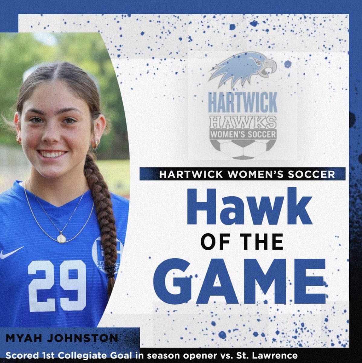 Nate Lull (@natelull) on Twitter photo Roxbury grad <a href="/myah_johnston/">myah johnston</a> scored her first collegiate goal for <a href="/HartwickWSoccer/">Wick Women's Soccer</a> against St. Lawrence last week. She also dished out 1 assist against SUNY Morrisville. Great start for Myah! Roxbury grad <a href="/myah_johnston/">myah johnston</a> scored her first collegiate goal for <a href="/HartwickWSoccer/">Wick Women's Soccer</a> against St. Lawrence last week. She also dished out 1 assist against SUNY Morrisville. Great start for Myah!