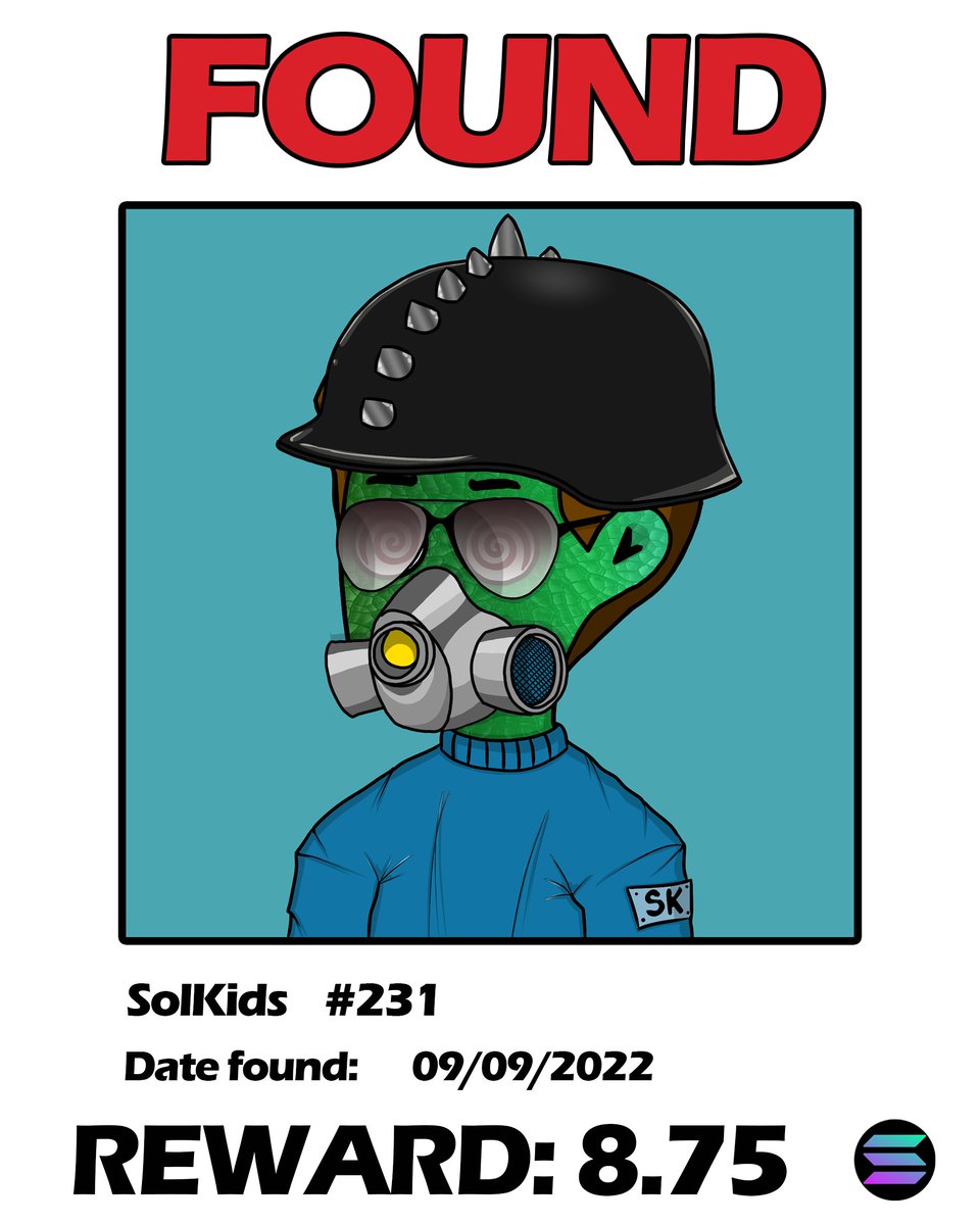 Our 2nd batch of Missing SolKids have been found with 32.75 $Solana in prizes just paid out. 

🆘If you want to join the rescue efforts head over to solkids.io/mint for your lucky chance at a big prize!

🎁Congrats to the Winner🏆

solscan.io/tx/4WMxuH8aHko…
#NFTCommunity