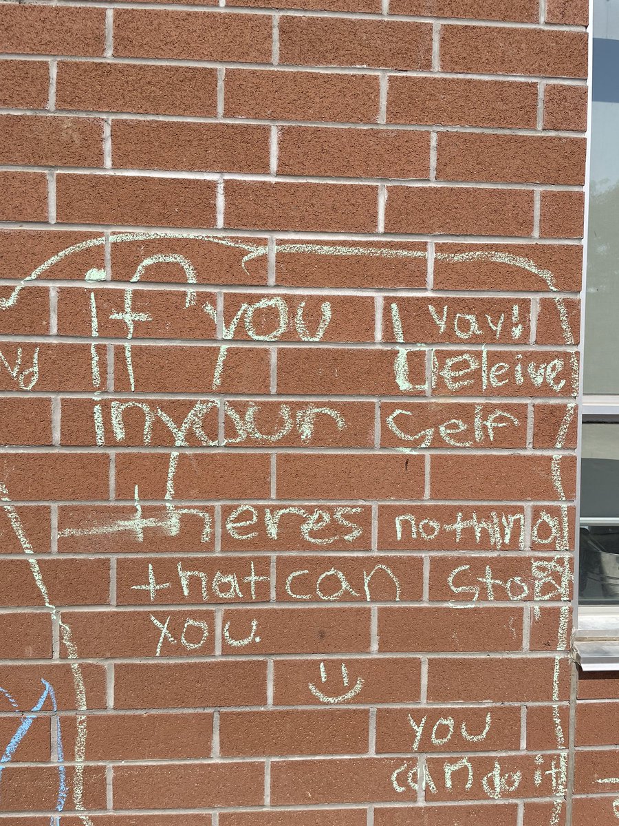 Ms_Raveendran's tweet photo. After learning about having a growth mindset, Ss wrote inspirational messages on our school for the rest of our wolf pack to read! @WPSwolves @DDSBSchools https://t.co/mOWB2oUNkP