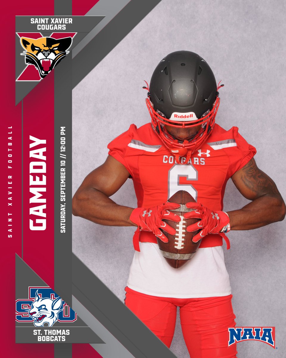 No. 11 <a href="/SXUFootball/">SXU Football</a> hosts St. Thomas (Fla.) in their 2022 home opener today at Noon at Deaton Field! #GoCougs🐾🏈 #WeAreSXU

📊: naiastats.prestosports.com/sports/fball/2…
🖥: youtube.com/channel/UCsZcw…
