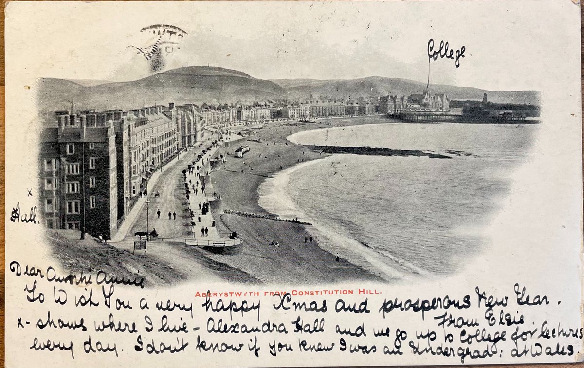 Aberystwyth from Constitution Hill.  

Posted in Aberystwyth 23rd November 1907. Arrived Dundee, Natal, South Africa 20th December 1907.

The postcard has both Aberystwyth and Natal postmarks.

ebay.co.uk/itm/2952071340…

#uk #wales #aberystwyth #natal #southafrica #postcards #1900s