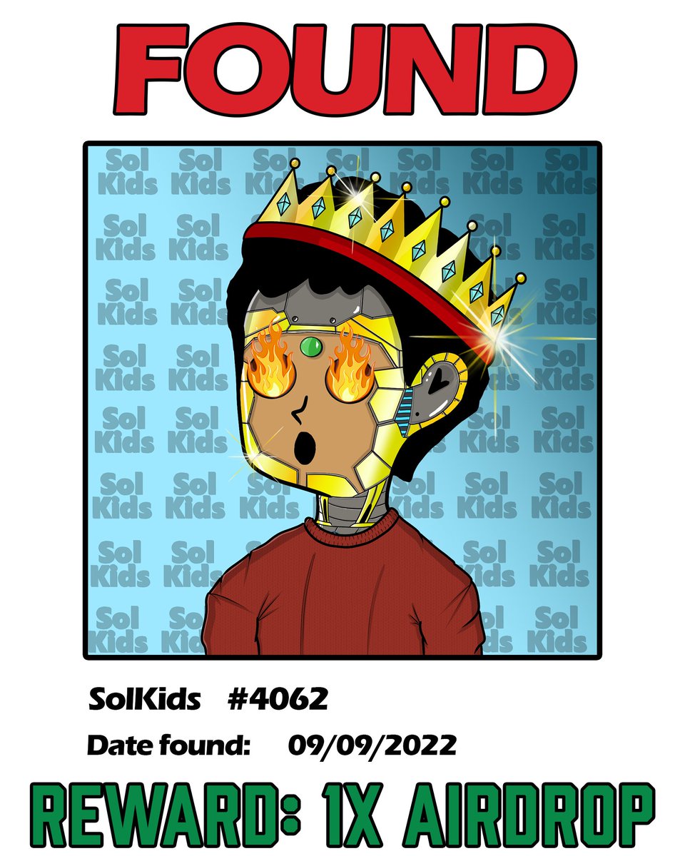 Our 2nd batch of Missing SolKids have been found with 32.75 $Solana in prizes just paid out. 

🆘If you want to join the rescue efforts head over to solkids.io/mint for your lucky chance at a big prize!

🎁Congrats to the Winner🏆

solscan.io/tx/2qVBGP69Y4w…
#NFTCommunity
