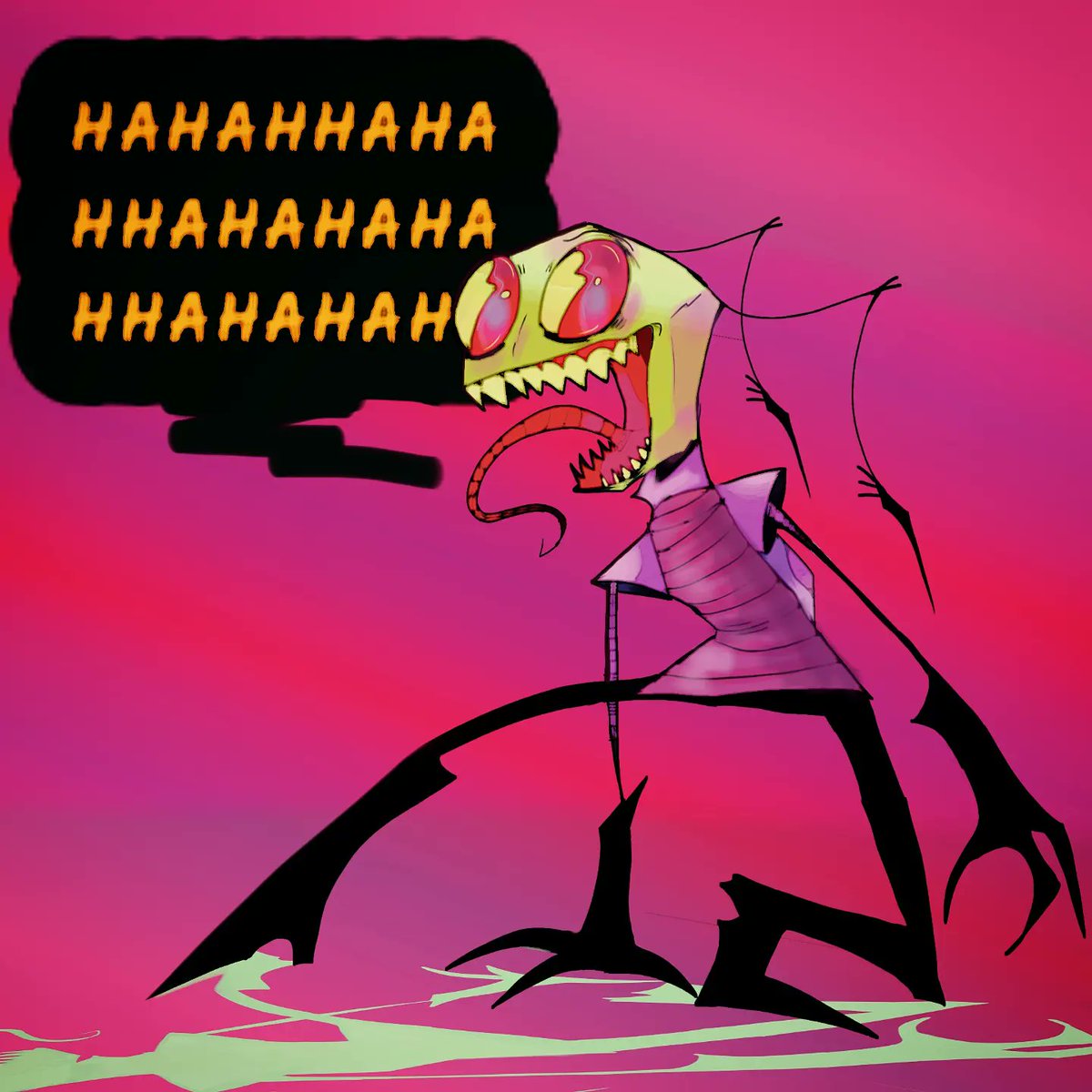 roseyrainwolf's tweet photo. Here some art of this green guy 
#invaderzim #invaderzimfanart
I don't know how to do tags srry :•( https://t.co/CGDrHC2ild