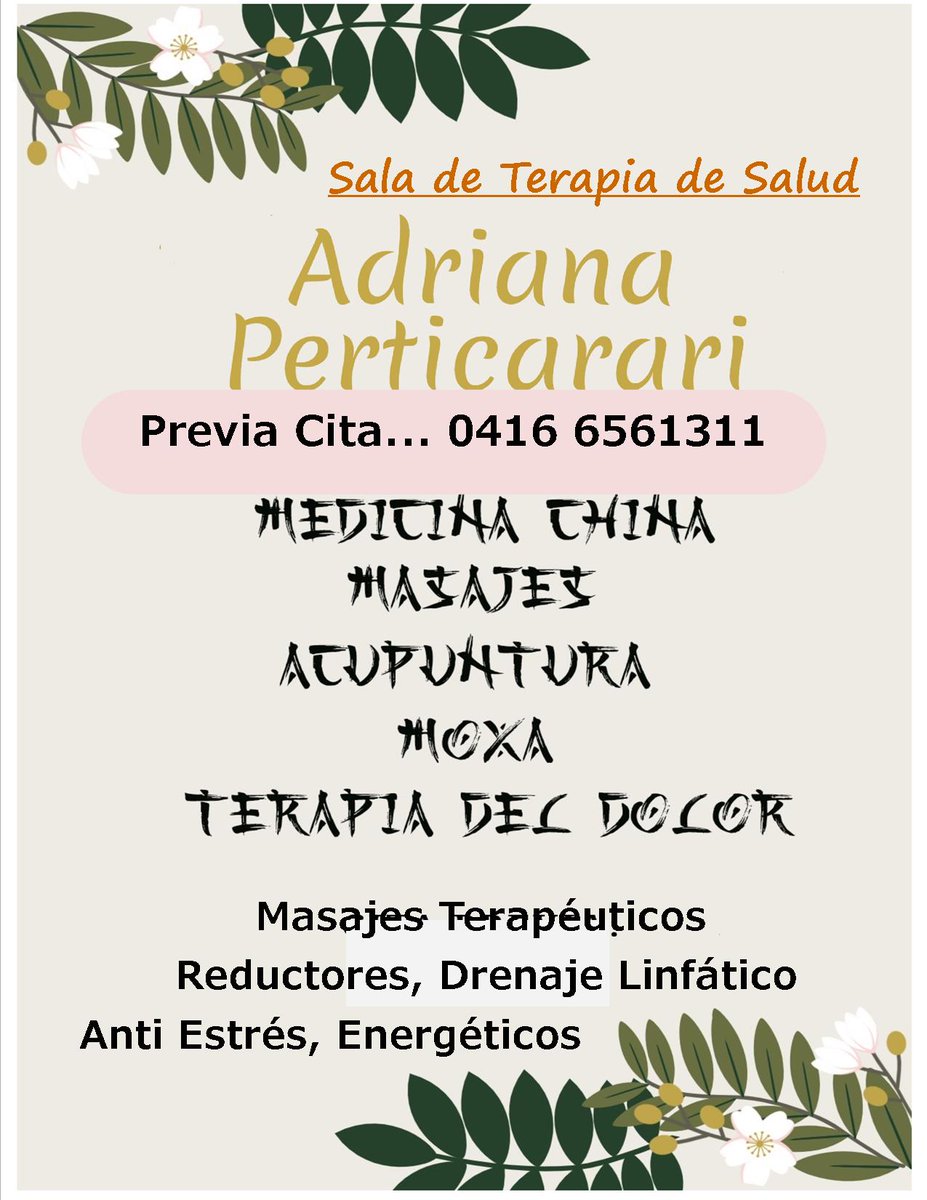 adrianaperti's tweet photo. Obtén información sobre Sala de Terapias de Acupuntura Sei He Ki, en Barquisimeto
https://t.co/05erXAByY3 https://t.co/Hls1UlX84M