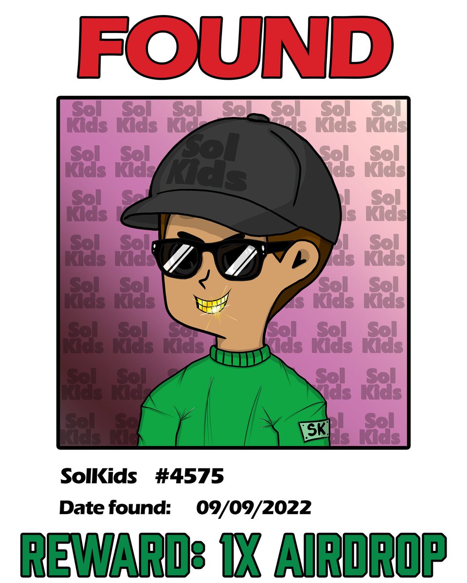 Our 2nd batch of Missing SolKids have been found with 32.75 $Solana in prizes just paid out. 

🆘If you want to join the rescue efforts head over to solkids.io/mint for your lucky chance at a big prize!

🎁Congrats to the Winner🏆

solscan.io/tx/2TNxb8fDUTX…
#NFTCommunity