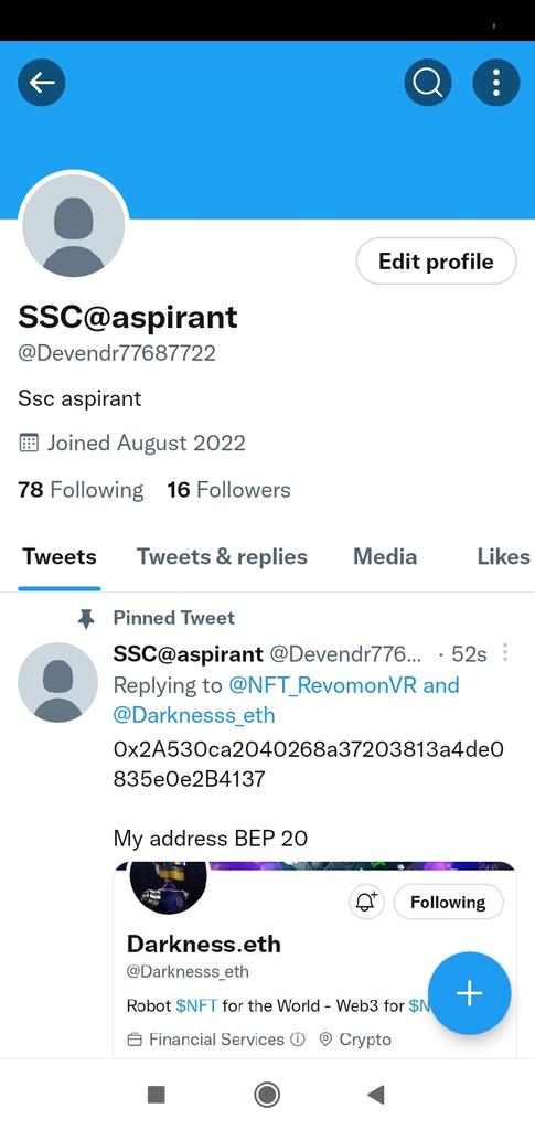 Devendr77687722's tweet photo. @NFT_RevomonVR @NFT_RovomonVR @Darknesss_eth 0x2A530ca2040268a37203813a4de0835e0e2B4137 
My address BEP 20 chain https://t.co/i8SrGweUOJ