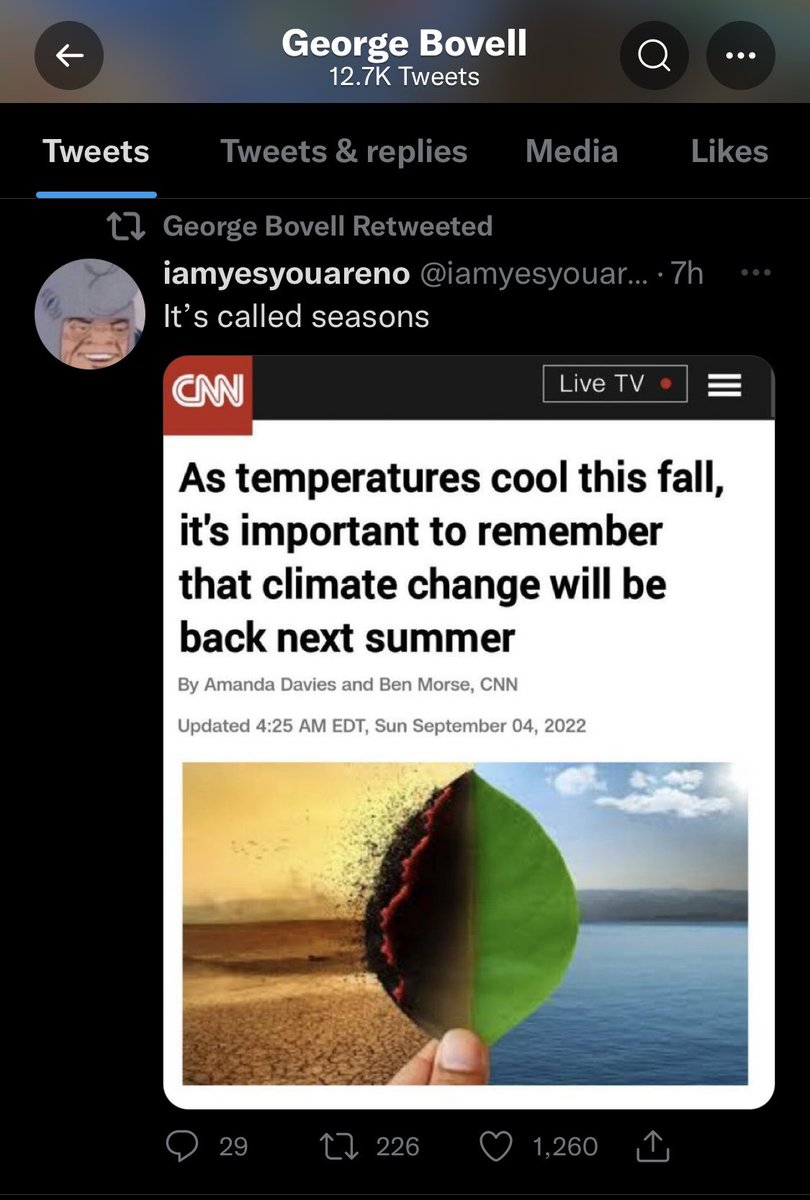 FakeGeorgeBovel's tweet photo. Remember when George Bovell saved the deer from drowning? Now a climate change denier. How times change. 
#georgebovell #climatechange #denial #rightwing #nonsense https://t.co/MoHa6IdmkQ
