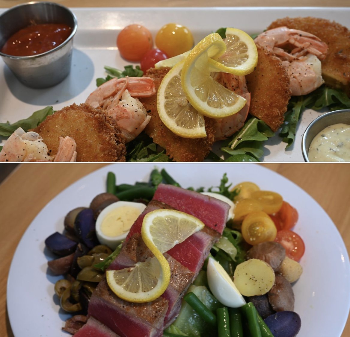T2Traders's tweet photo. Our Fried Green Tomatoes and New Salad Nicoise give you two good reasons to stop in. Tuesday-Saturday 11-8 and we're staying open all of September.

#sanibelisland #sanibeldining https://t.co/Y5uNkRmBAW