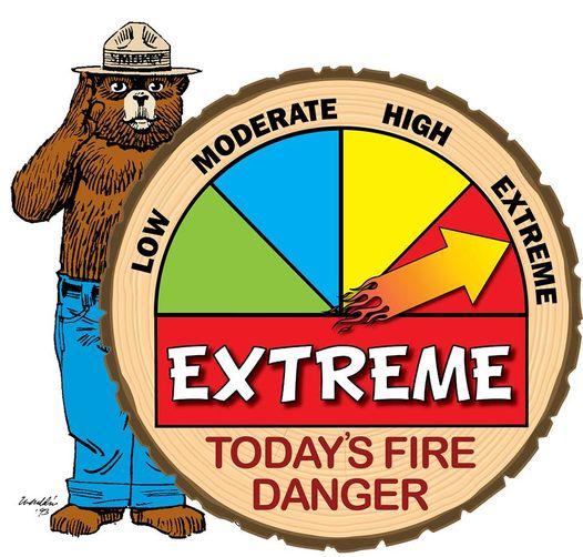 All ODF-protected lands are now in Extreme Fire Danger. The next couple of days are critical. Please:
- Avoid open flames or any activity creating sparks
- Never park on dry grass, and ensure tow chains aren't dragging
- Respect public use restrictions.

Thank you!