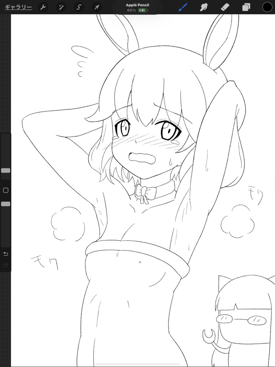 線画。

少し休憩して塗る。 https://t.co/IA25uqyELk 