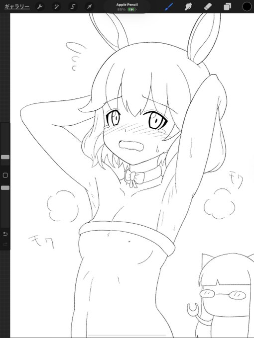 線画。

少し休憩して塗る。 https://t.co/IA25uqyELk 