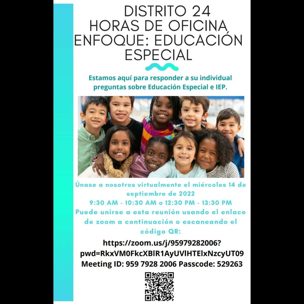IS77Queens's tweet photo. Good Morning D24 Parent Coordinators, 

Please share the attached flyers for our District 24 SPED Office Hours on 9/14/22 with your school communities. 
Please let us know when you have shared them and what methods you used to share them. https://t.co/fHCbKDLA0y