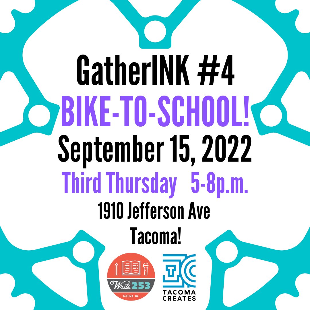 Write253's tweet photo. GatherINK #4! We are celebrating the beginning of the 2022-23 school with a special BIKE-TO-SCHOOL run of prints! We'll have a print designed by Noah Struthers &amp; carved by Yulan Suk, a special bike sticker designed by @springtidepress, &amp; a spoke card for your wheels! https://t.co/4waongQADw