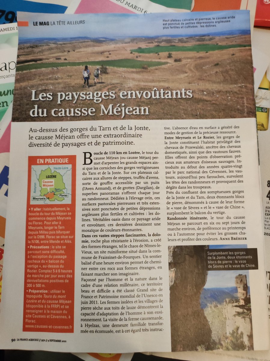 FCaussenarde's tweet photo. Le Mag La Tête Ailleurs 🤪 dans la @FranceAgricole 🐑 de cette semaine.
Il est question du #causseméjean et de ses nombreuses richesses dont la #fermecaussenardedautrefois .
#cultivonslessentiel https://t.co/tvm4SPa82w