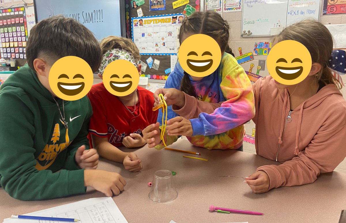 First week = our first science lab. Ss had to “save Sam” (gummy worm) using only the tools they were given without touching him, his boat, or his life preserver. One of my fav lessons to teach about persistence, collaboration, scientific processes &amp; not giving up! <a href="/HTWPSchoolsNJ/">Harrison Township Schools @HTS & PVS</a>