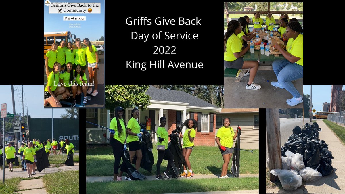 MWSU_Serve's tweet photo. 130 Students, Faculty and Staff; 2 miles of King Hill Avenue cleaned; 150 bags of trash; Picnic at Hyde Park! It was a great day to be a Griffon! #GriffsGiveBack #CommunityFirst #Volunteerism https://t.co/v6EBKX2tmh
