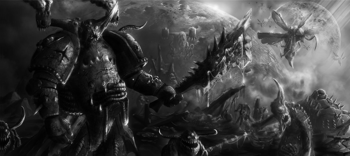 Vous apprendrez que je suis un grand fan de #warhammer40k . En particulier pour les faction du #chaos . J'ai donc réalisé ce #warhammerfanart de la #death guard. 

#warhammer #warhammer40000