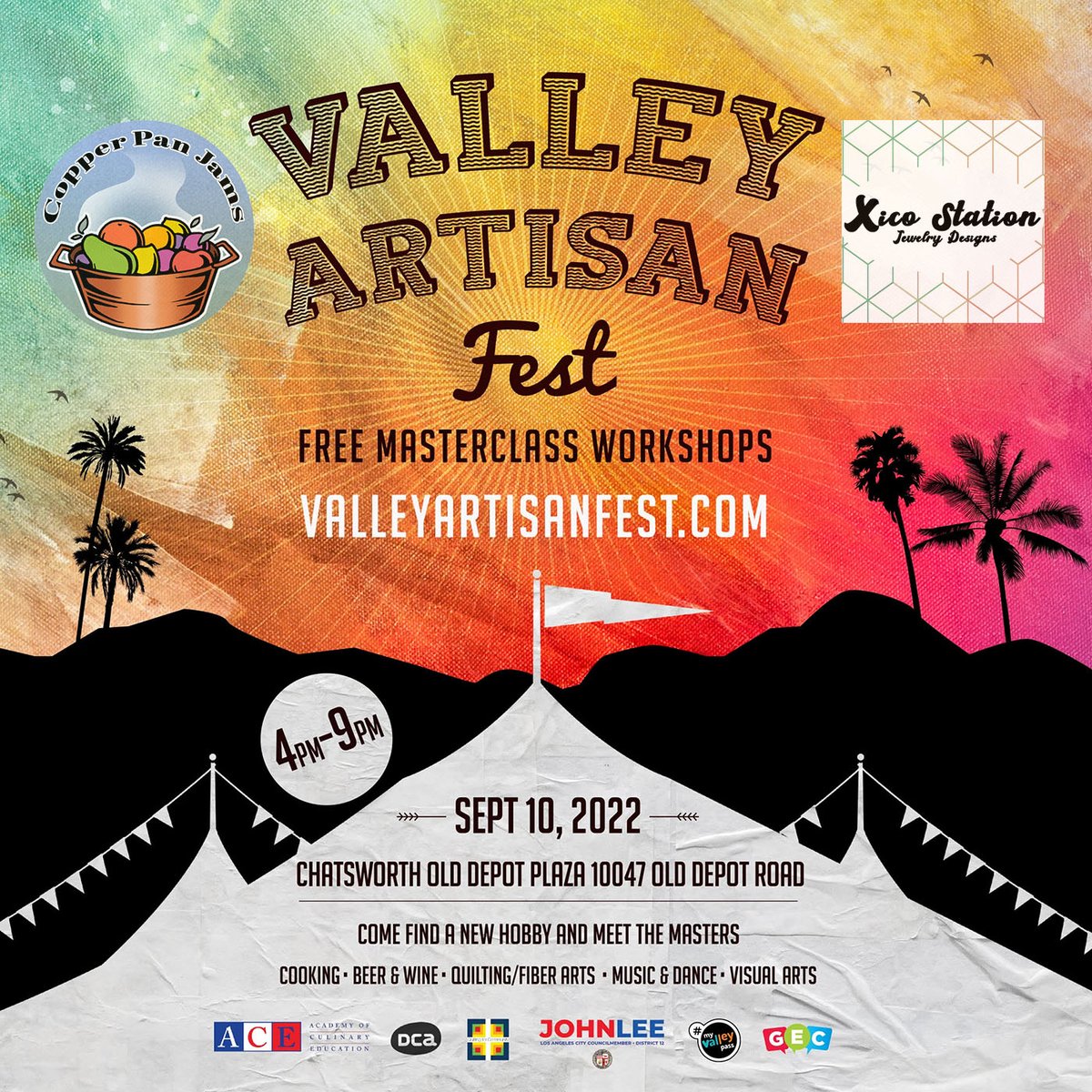 CopperPanJams's tweet photo. On Saturday, 4-9pm, we (Copper Pan Jams &amp; @XicoStation) will be at Valley Artisan Fest! It's happening at #Chatsworth Old Depot Plaza. "Come find a new hobby and meet the masters." https://t.co/jFKBatDmVa