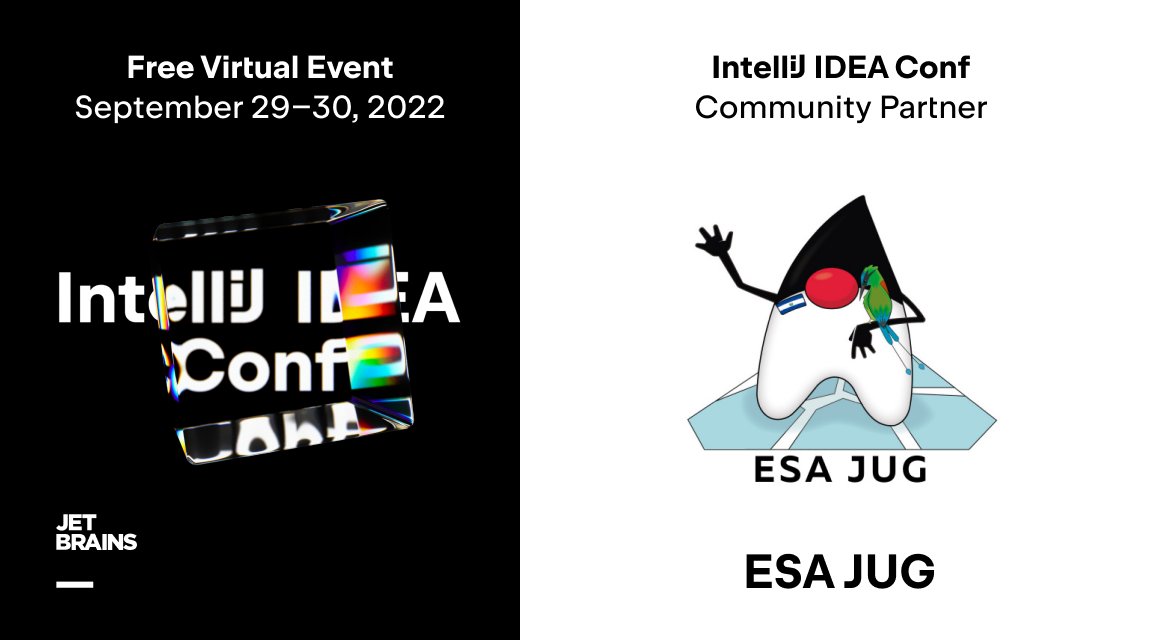 Amigos queremos invitarlos a participar del #IntelliJIDEAConf el próximo 29 y 30 de septiembre de 2022 se pueden inscribir en el siguiente enlace:
pages.jetbrains.com/intellij-idea-… los esperamos!!!