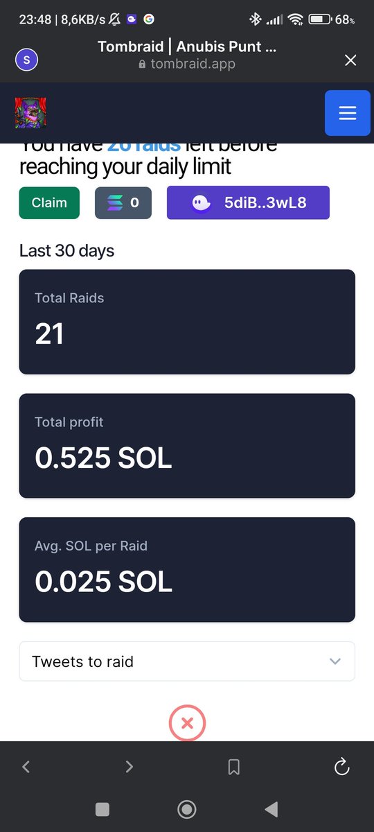 So fkn bullish about the Raid2earn platform from <a href="/AnubisPuntNFT/">Anubis Punt</a> and <a href="/AlphaPharaohs/">Alpha Pharaohs - No1 Marketing Platform on Solana</a> great Job guys.
Oh and here are my gains and that is only from testing it 😉