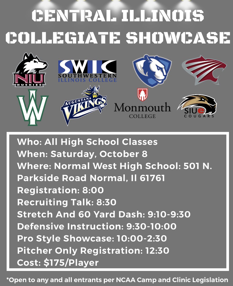NL_Prospects's tweet photo. FALL SHOWCASE ANNOUNCEMENT: 

Saturday, October 8 in Normal, Illinois. We have 8 schools confirmed and we will be adding at least 2 more. 60 spots available. Register here: https://t.co/0QIErYoAjo https://t.co/HqCAcm4cUE