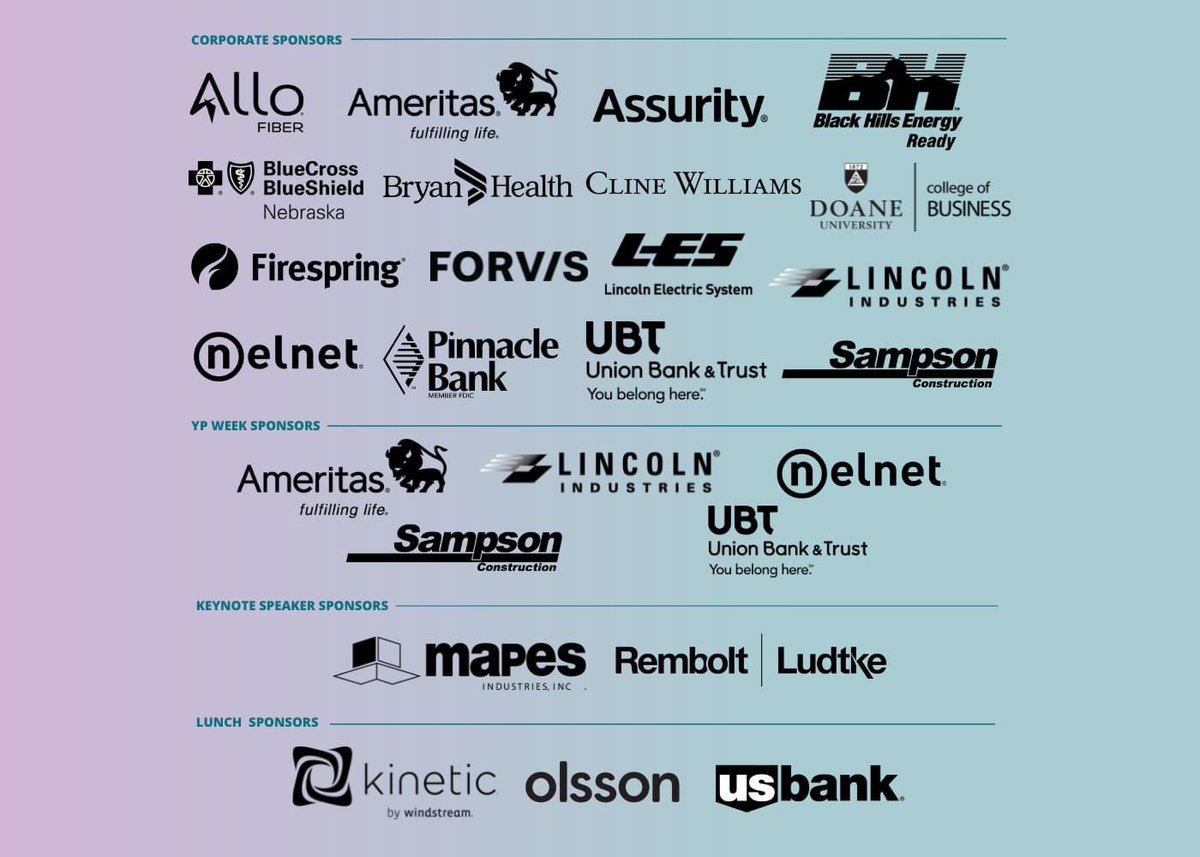 YP WEEK IS HERE! Check out the event lineup below and learn more at lincolnypg.com/ypweek

Thank you to our sponsors for making this week possible! #LNKYPG