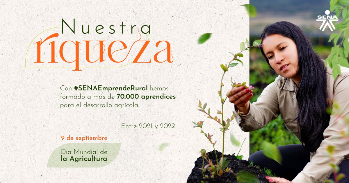 SENAComunica's tweet photo. 🚜🍃🪵Con nuestro programa #SENAEmprendeRural llegamos a 1.077 municipios con formación, apoyo a la creación y fortalecimiento de iniciativas productivas con enfoque en economía campesina, familiar y comunitaria. 💚
 
#SENAEsAgro
#DíaMundialDeLaAgricultura https://t.co/KbHRHsoABX
