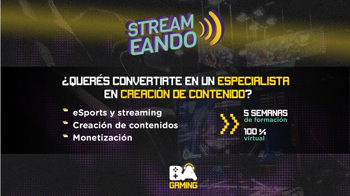 ¡Llega #Streameando! 🎙️ El programa para aprender todo lo necesario para ser un creador de contenido ⚡️

🔟 encuentros
💯% virtual

❗Requisitos
👫Tener entre 16 y 35 años

Para inscribirte y saber más 👉 bit.ly/3qsuD3Q