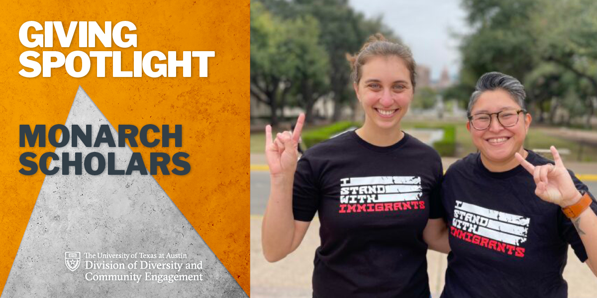 This months, we’re shining the giving spotlight on our Monarch Scholars program! Any gift, large or small, will help fund vital services to students who are undocumented, have temporary status, and/or are from mixed-status families. bit.ly/3v8NH9T #YouBelongHere