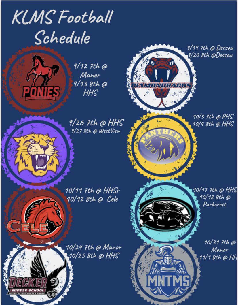 Be careful…Knight Time has come 🚨
Week 1 vs Manor starts 9/12! 
All A games Kickoff @ 5:30 PM!