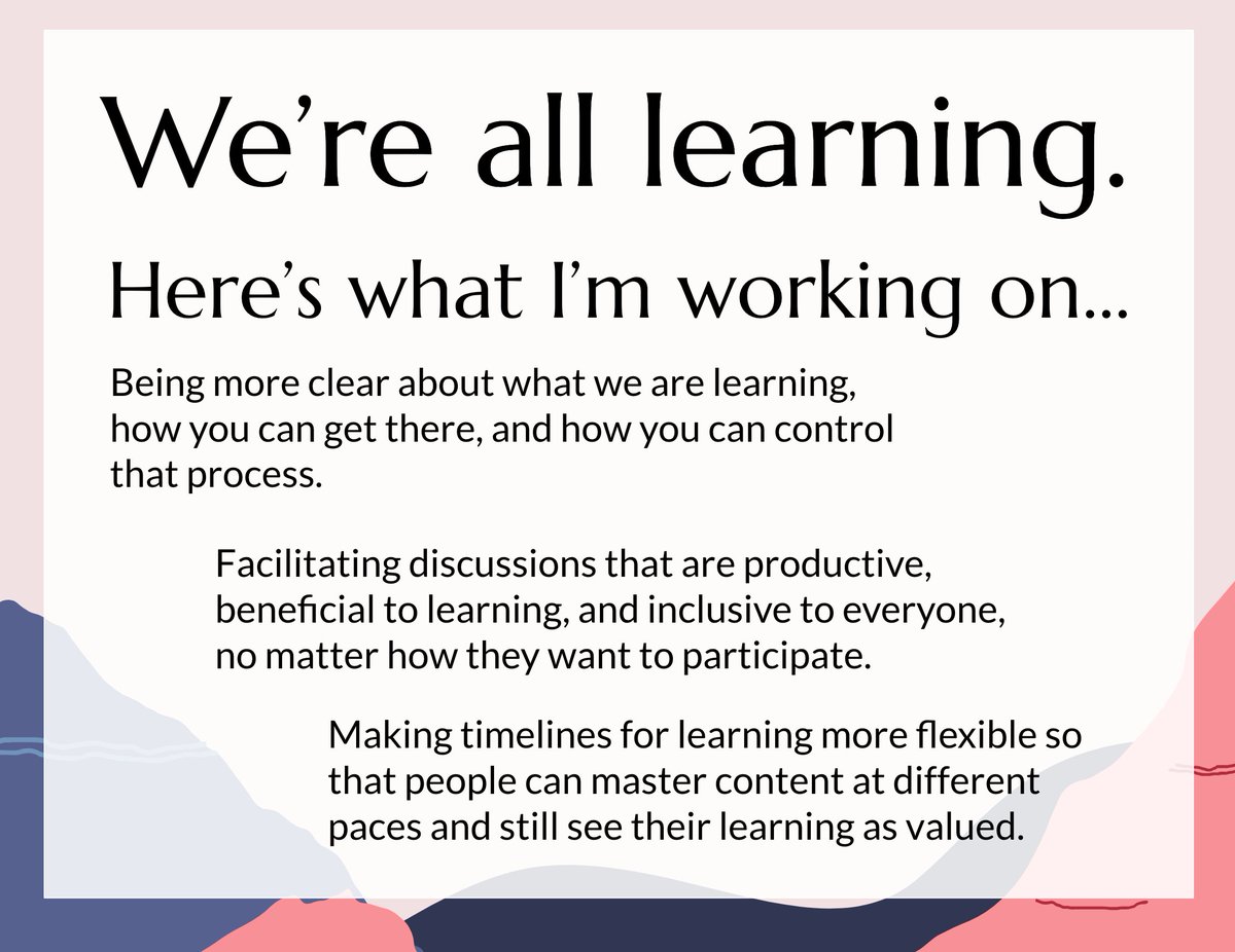 Mr_Rablin's tweet photo. I've always had my own personal goals for teaching, but this year is the first time I've had it posted by my door so students can really see it. 

A student commented on it today and told me that it was nice to know teachers are trying to get better at things, too. https://t.co/ph8GYjopR9