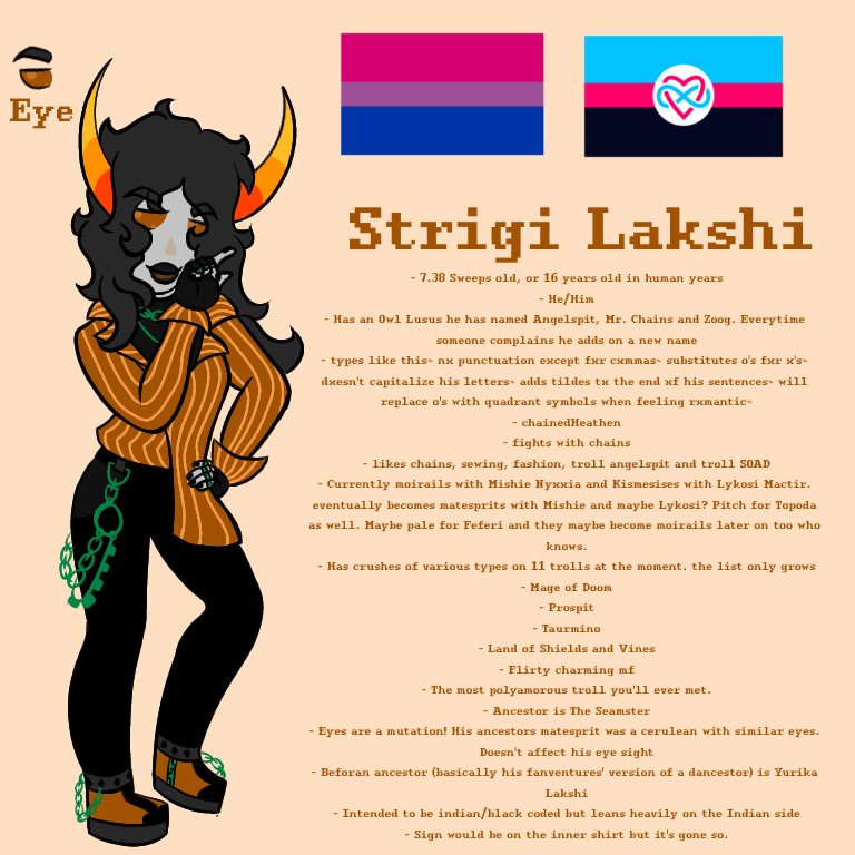 MewMewKitten101's tweet photo. Redid a ref for an oc! Not a lot changed tbh. Here's my scrunkly.
.
.
.
#abolishedahomestuckfanventure #strigilakshi #oc #originalcharacter #fanventure #bronzeblood #mageofdoom #taurmino #mewmewkittenocs #prospit https://t.co/H4eYsxKRhS