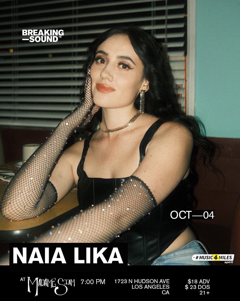 naialika's tweet image. LA FRIENDS - come watch me play Breaking Sound at Madame Siam on 10/4! Ticket link in my bio😝😝 @BreakingSound @SpiritAirlines #breakingsound #music4miles
