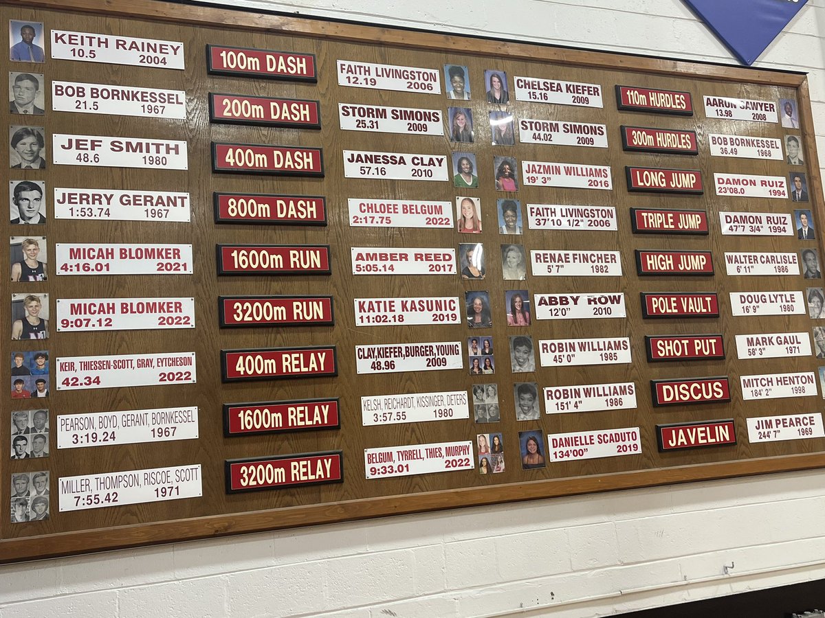 SMNTrack's tweet photo. The SMN Track &amp; Field record board has been updated! We had four school records broken in 2022! https://t.co/dNH0uSKN85