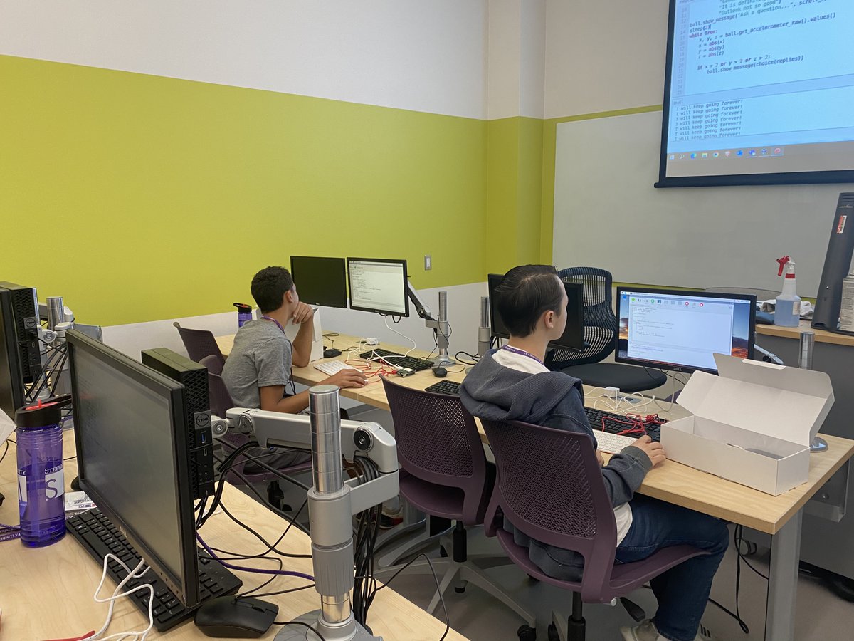 SFASTEMcenter's tweet photo. iMAS Day Camp - Red Group. The campers programmed a Magic 8 ball and animated their own Pixel Pets using a Raspberry Pi microcontroller. 
#SFASU #iMAS #STEM #SummerCamp #Programming #ComputerScience #RaspberryPi #Animate #ColeSTEMBuilding https://t.co/Z8yFmhFY0b