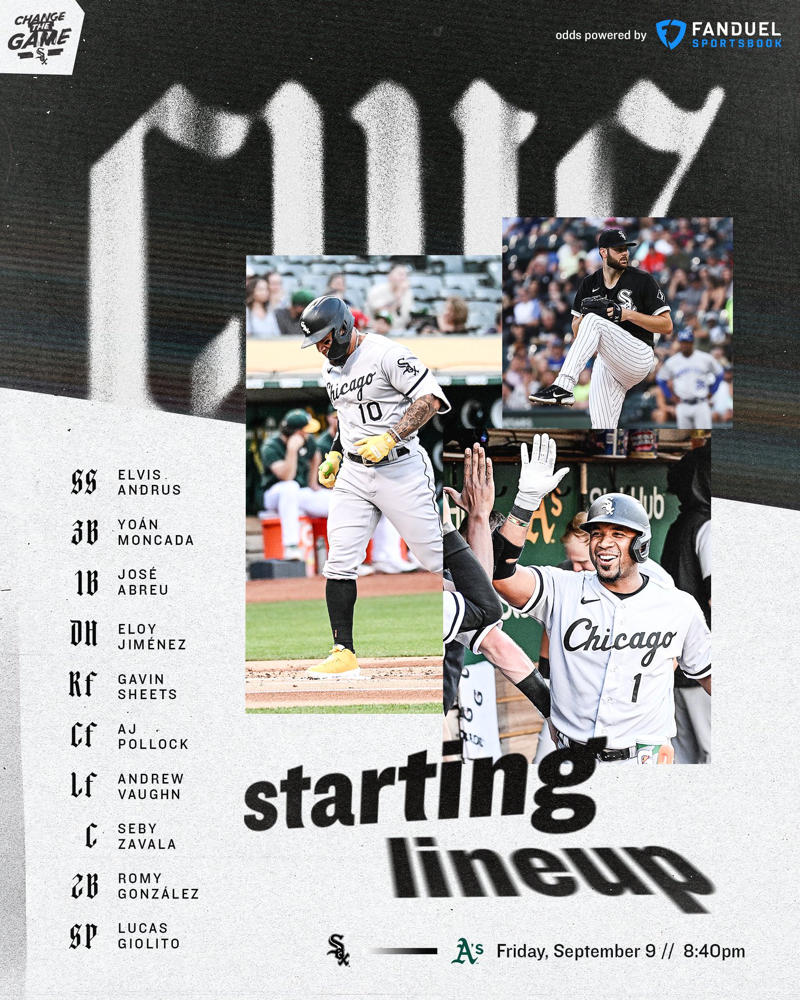 Chicago White Sox on Twitter "Tonight's WhiteSox starters in Oakland