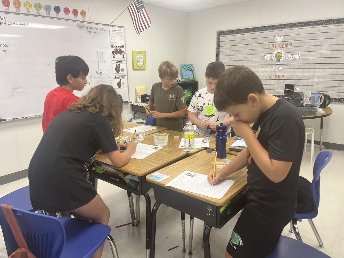 Our hearts BURN for science 😉 students worked through the scientific method by doing a hands on experiment with different liquids and seeing how each one affected the dissolve time of an Alka Seltzer tablet 💚💙 <a href="/OldHundredES/">Old Hundred Elementary School</a>