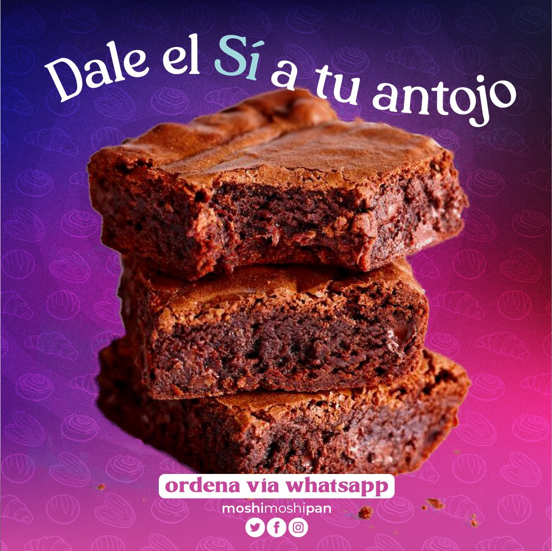 MoshiMoshiPAN's tweet photo. 🤤 | ¿Roles o Brownies?
¡Mejor ambos! 
Arma tu paquete de 4 piezas con roles y brownies, disponibles HOY a partir de las 6:30pm

▪️ Caja con 4 piezas $120 pesos 

🚚| Pregunta por nuestras opciones de entrega https://t.co/SJWfj9o17z