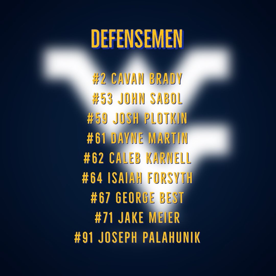 WVUD2Hockey's tweet photo. Introducing your 2022-23 West Virginia University ACHA D2 roster!

#LetsGo #TimeToClimb https://t.co/4c1Y56jcmS