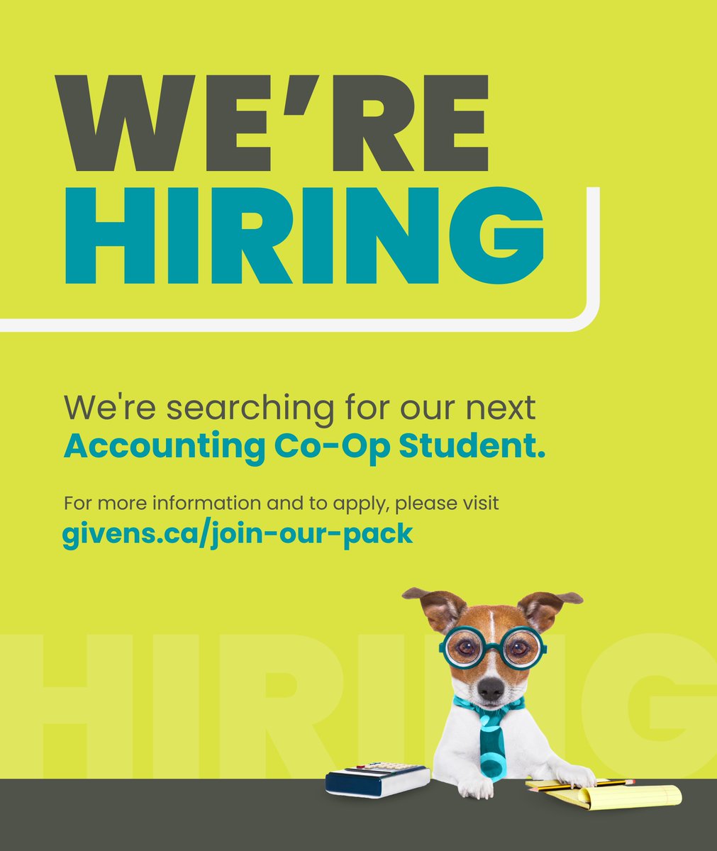 🛑🛑Stop Scrolling!

Givens LLP is searching for their next Co-Op Accounting Student hire.

If you're currently working towards an Accounting Degree or Diploma, we want you! Apply ⬇️⬇️⬇️

givens.ca/join-our-pack/…

#nowhiring #cpastudent #cpacareer #accounting #yegjobs #givensllp