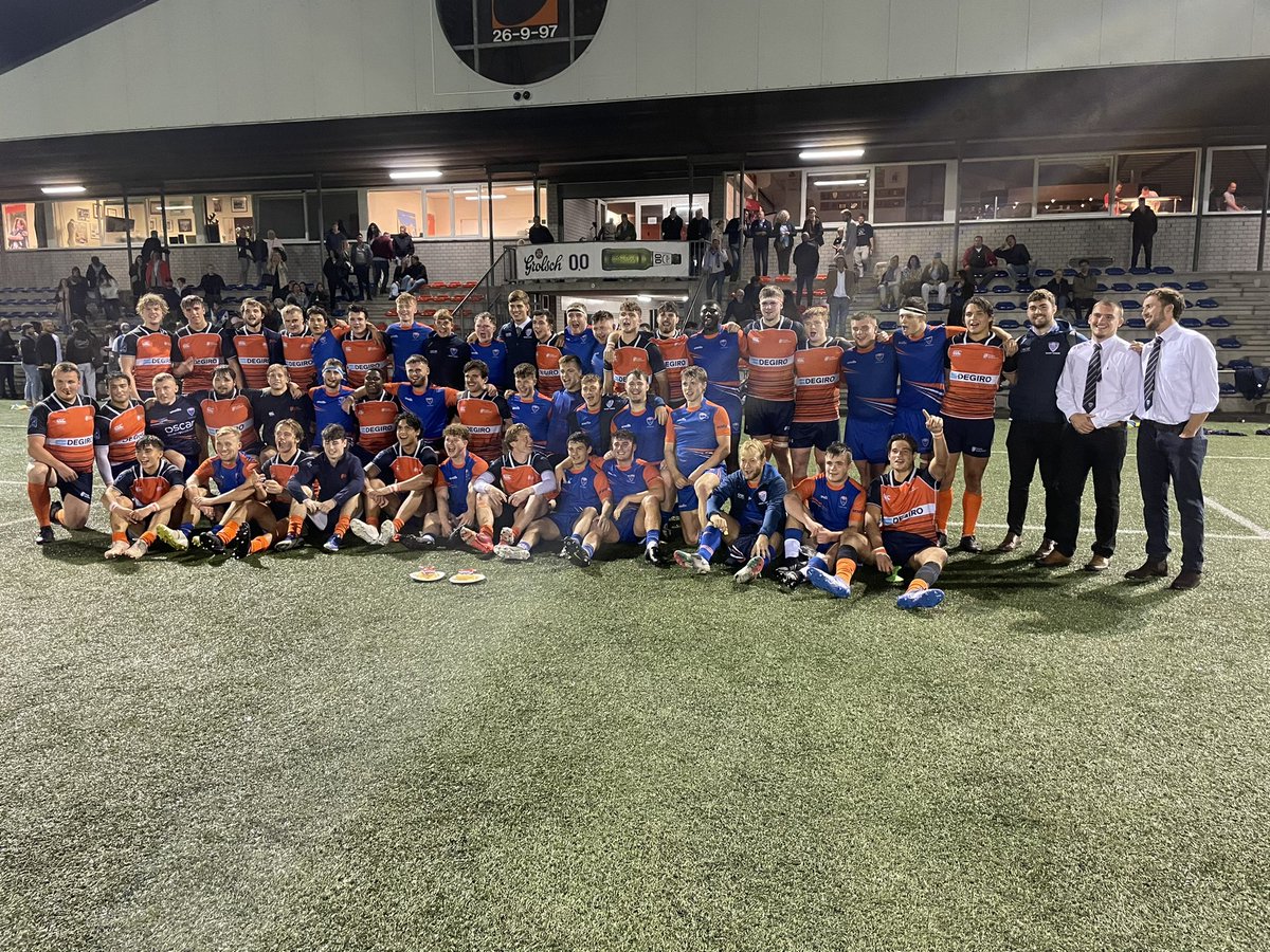 GrahamHiggy's tweet photo. Great night playing Holland under 20’s with @MMURUGBY great endeavour intensity work rate and intent well done all of you. You should be extremely proud #Bluorange @RugbyNLD https://t.co/lDMmiyedv7