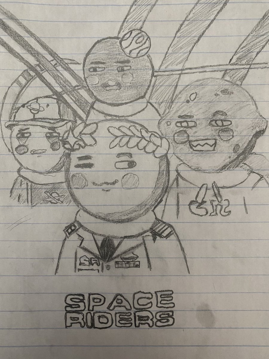 VaultBond's tweet photo. Which brings me to this. 

I spent a good chunk of my time today to piece together with my terrible art work 😅😂. A group of my Favorite Riders, chilling in the space with my Favorite Rider. Love you guys https://t.co/EkfNnnJzI9