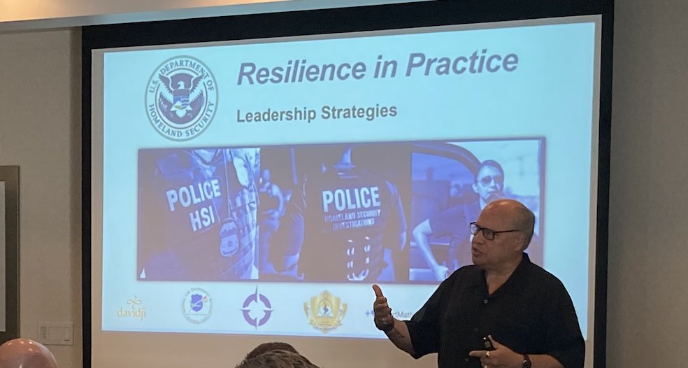 bluecourage's tweet photo. Michael and Dave spent the day with Homeland Security Investigations teaching Resilience in Practice/ Leadership Strategies! #bluecourage #resillience #LEleadership #HomelandSecurity https://t.co/9wJXB1Oul1