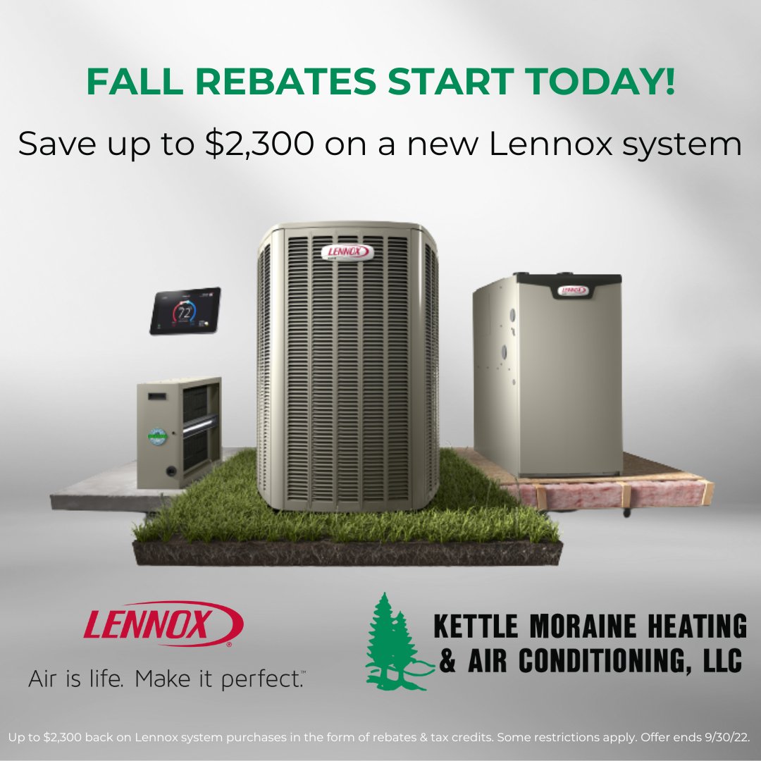 Looking for a new HVAC system? Fall rebates start now! Take advantage of these savings 🍂 Call your KM Comfort Advisor today!