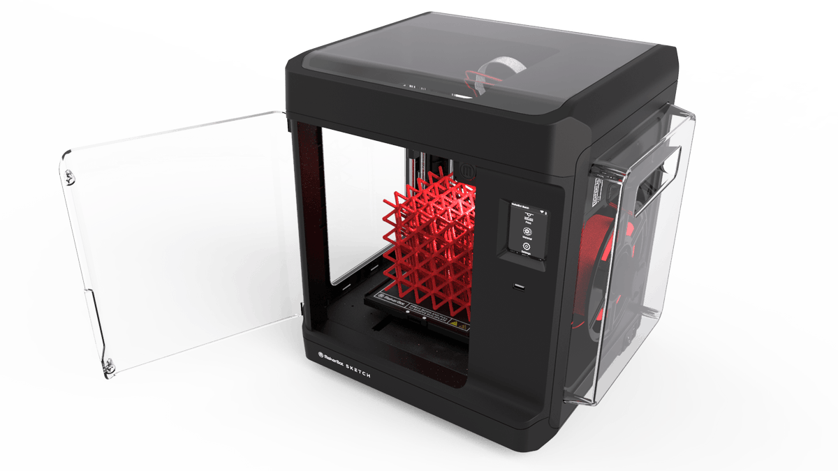 MakerBot_LATAM's tweet photo. Coloca tu impresora en cualquier lugar del aula sin preocuparte de manos curiosas e imprime con tranquilidad con un filtro de partículas instalado en cada impresora. Sketch https://t.co/94Pi3aVyKK