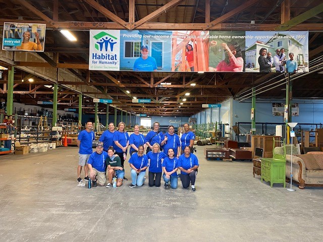 sachabitat's tweet photo. We are thankful for @Zurich staff volunteering at the ReStore today! The team assembled patio furniture and organized the ReStore floor. Thank you for your work, smiling faces, and great energy! #thestorethatbuildshomes https://t.co/FduP69A6WE