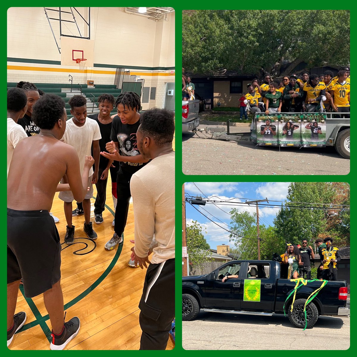 WHHSBasketball's tweet photo. #CougarHoops finished the week with an intense rock, paper, scissors challenge & the @WesternHillsHS Homecoming parade.
Good luck tonight @whhscougarsFB
#BeatPoly https://t.co/8unyJaIUtQ