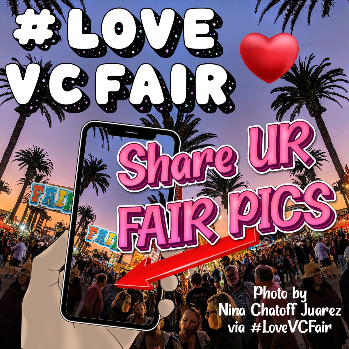 ✦ Thanks for Attending!
✦ Share your Photos!
✦ Show us your Smiles!

We love the photos that you share, they inspire us and show us the fair through your eyes. Share a photo that you took at the VC Fair to Twitter, Facebook or Instagram. Please use the hashtag #LoveVCFair